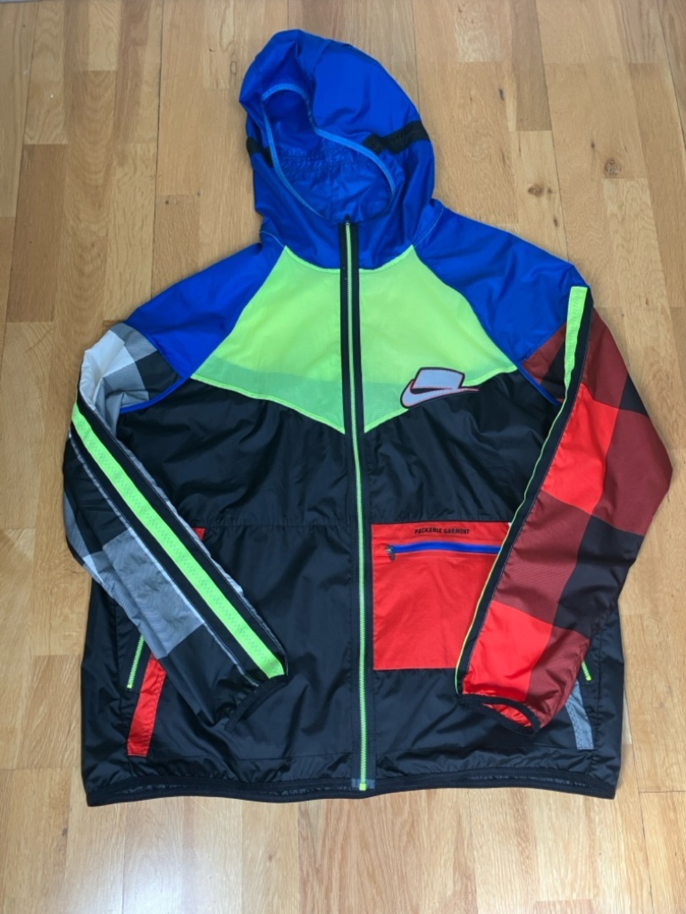 Ultra Rare Nike Wild Run Meekz Running Patchwork Jacket Windbreaker XL Swoosh